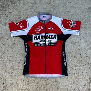 VOLER Cycling Red Race Raglan Jersey Hammer Nutrition Full Zip Womens Medium